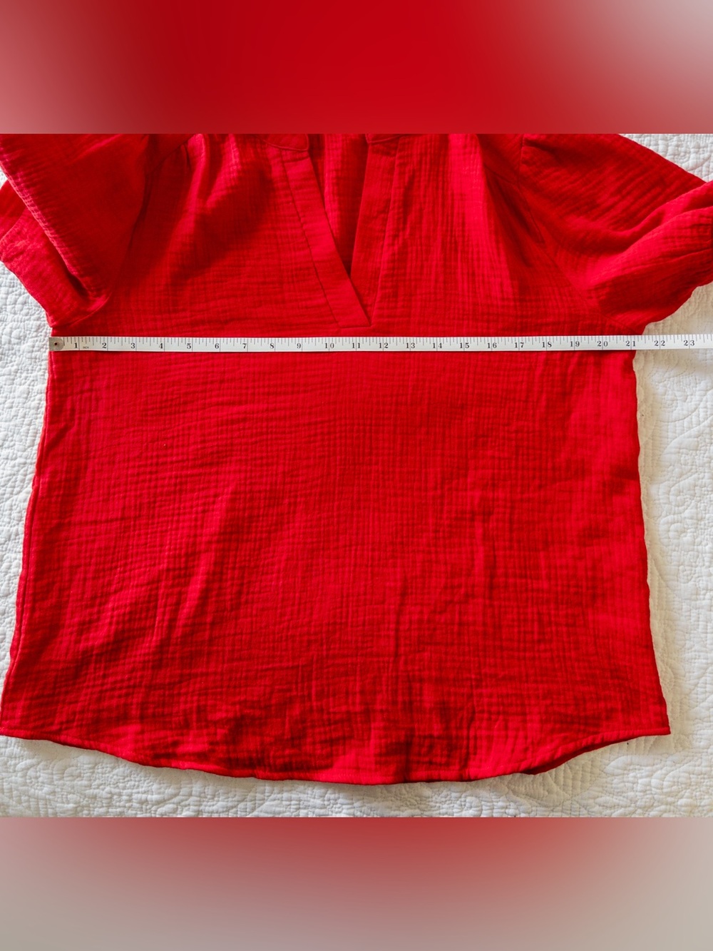 NWOT Avara Tammy 100% Cotton Lightweight Gauze Top Red Size M - Picture 10 of 11